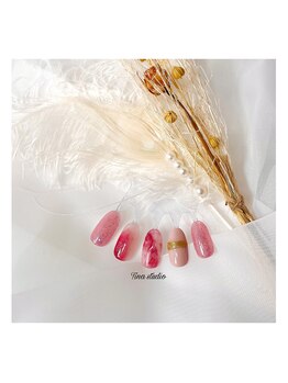 ティナ ネイルスタジオ(Tina Nail Studio)/マーブルネイル（ピンク）