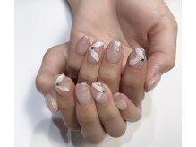 クリスタルネイルサロン(Crystal Nail)/ワンホンネイル　リボンネイル