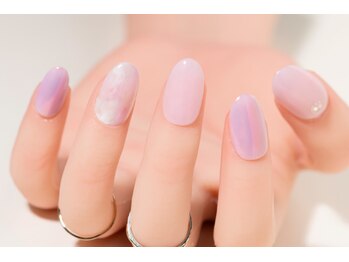 エムスラッシュ フィール 東戸塚店(M.SLASH)/ピンクパープルマーブルネイル