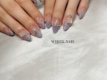 ホワイトネイル(WHITE NAIL)/韓国/持ち込み/蝶/パラジェル