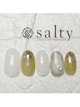 ネイルアンドアイラッシュサロン ソルティ 寺田町(salty)/ラインチェックネイル