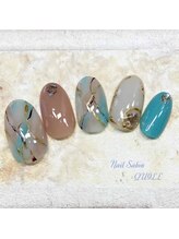 ネイルサロン クイル(QUILL)/９月大理石（１）