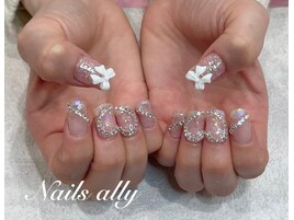 韓国ネイル×ハート×リボン×冬