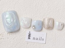 アイネイルズ 渋谷店(I nails)/ブルーぷっくりミラー