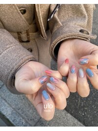 淡色ピンクとブルー