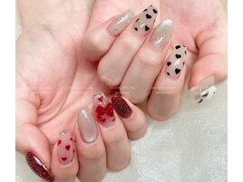 ハート＆リボンジェルネイル