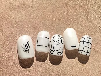 ゆびノさき イバラキシ(ibarakishi)/黒白アート