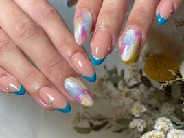 春色大理石×カラーフレンチ☆