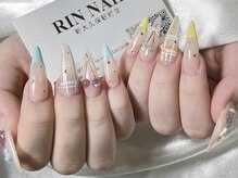 リンネイル 新大久保店(Rin Nail)/#フレンチ　＃待ち込みデザイン