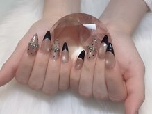 ララアンジュ(LaLa-Ange)の雰囲気（秋っぽい大人黒フレンチネイル♪久屋ネイル/栄ネイル/パラジェル）