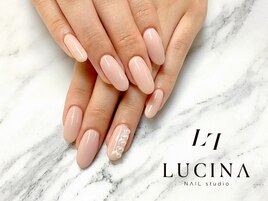 N-55淡色ピンクパールアートnail
