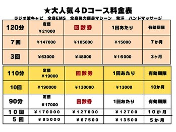 フレクシー/４D料金表