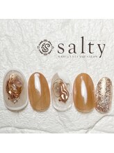 ネイルアンドアイラッシュサロン ソルティ 寺田町(salty)/オータムシェルニュアンスネイル