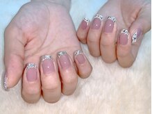 ネイルアート エクリ(Nail Art:Ecrit)/ガラスフレンチ（フラッシュ）