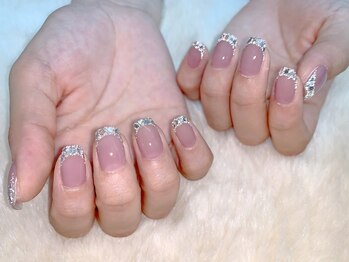 ネイルアート エクリ(Nail Art:Ecrit)/ガラスフレンチ（フラッシュ）