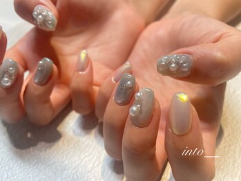 ネイルサロン イントゥ(into_)/ぷっくり お花 ミラー