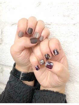 プライズアイリス アイラッシュ 池袋東口店(prize Iris eyelash)/ブラウンニュアンスネイル