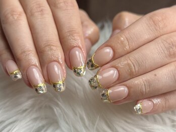 ヘブン ネイル 鶯谷(HEAVEN Nail)/フレンチデザイン×ミラーネイル