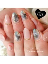 ラナンキュラス(Ranunculus)/ニュアンスネイル☆大理石風