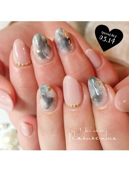 ラナンキュラス(Ranunculus)/ニュアンスネイル☆大理石風