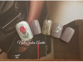 ネイルサロン アミティエ(Nail Salon Amitie)/アンティークバラfootネイル