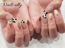 ネイルズアリー 立川店(Nails ally)/ダルメシアン×牛柄×ミラー×秋