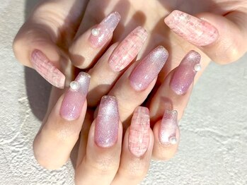 ネイルマジック 仙台一番町店(NAIL MAJIC)/マグネット×ツイードネイル