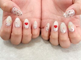 カジュアルガーリーハートネイル