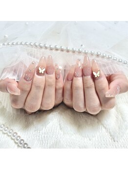 春ネイル☆蝶々パーツ