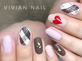 バレンタインネイル