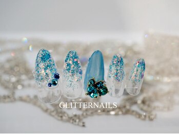 グリッターネイル(GLITTER NAILS)/平成カムバックネイル/Y2K