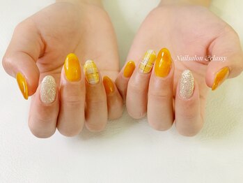 アンドクラッシィ(&classy.)/シアーオレンジ×チェック柄