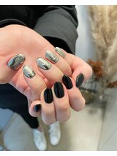 ユージューネイルルーム(UJU nail room)/ブラックシルバーネイル
