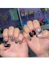 #black silver nail