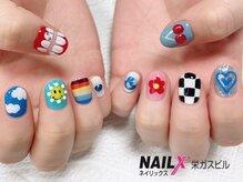 ネイリックス 栄ガスビル(NAILX)/カラフル☆アシメネイル