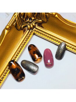 グリッター(GLITTER)/秋ネイル