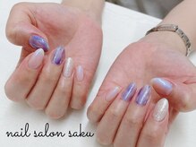 サク(saku)/ニュアンス梅雨ネイル