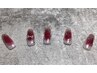 yuna限定【HAND】ぽんぽんチークネイル＋グリッター(ケア込み)4000円