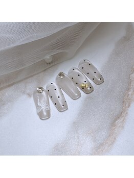 ブリリアント/ドット&バレンタインネイル♪