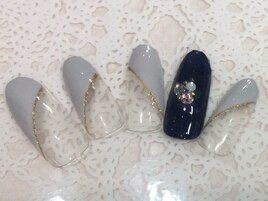 斜めフレンチネイル