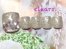 ビューティーネイルサロン クリアーズ(Clears)/フットシルバーラメ＆ホロネイル