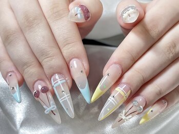 リンネイル 新大久保店(Rin Nail)/#フレンチ　＃待ち込みデザイン