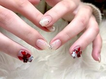 シベル(Ci belle)/チェック×リボン/キュートnail