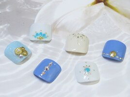 親指アート・フットネイル・夏