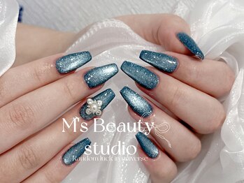 エムズビューティスタジオ ネイル まつげ 西川口店(M's Beauty Studio)/長さだしマグネットワンカラーq