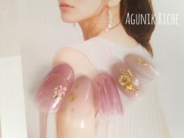 【くすみピンクネイル】