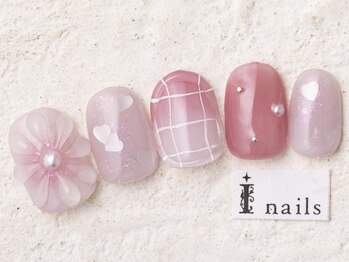 アイネイルズ 新宿店(I nails)/ハートぷっくりフラワー8480円