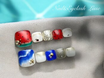 リセ 銀座本店(Lisse)の写真/【サンダルが映えるフットネイル】フットアート¥9000♪旬のデザインから定番デザインまで多数ご用意☆
