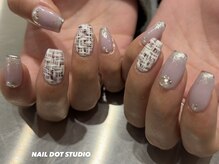 ネイルドットスタジオ 堺筋本町(NAIL DOT STUDIO)/ラベンダーツイードネイル