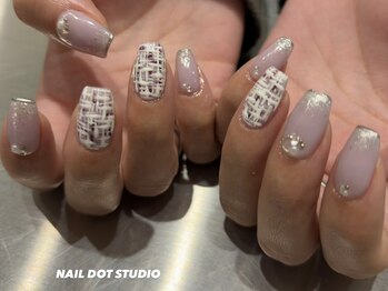 ネイルドットスタジオ 堺筋本町(NAIL DOT STUDIO)/ラベンダーツイードネイル